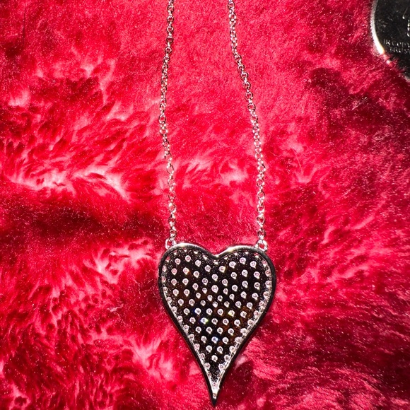 Diamonique Heart Pendant Necklace - Picture 6 of 6